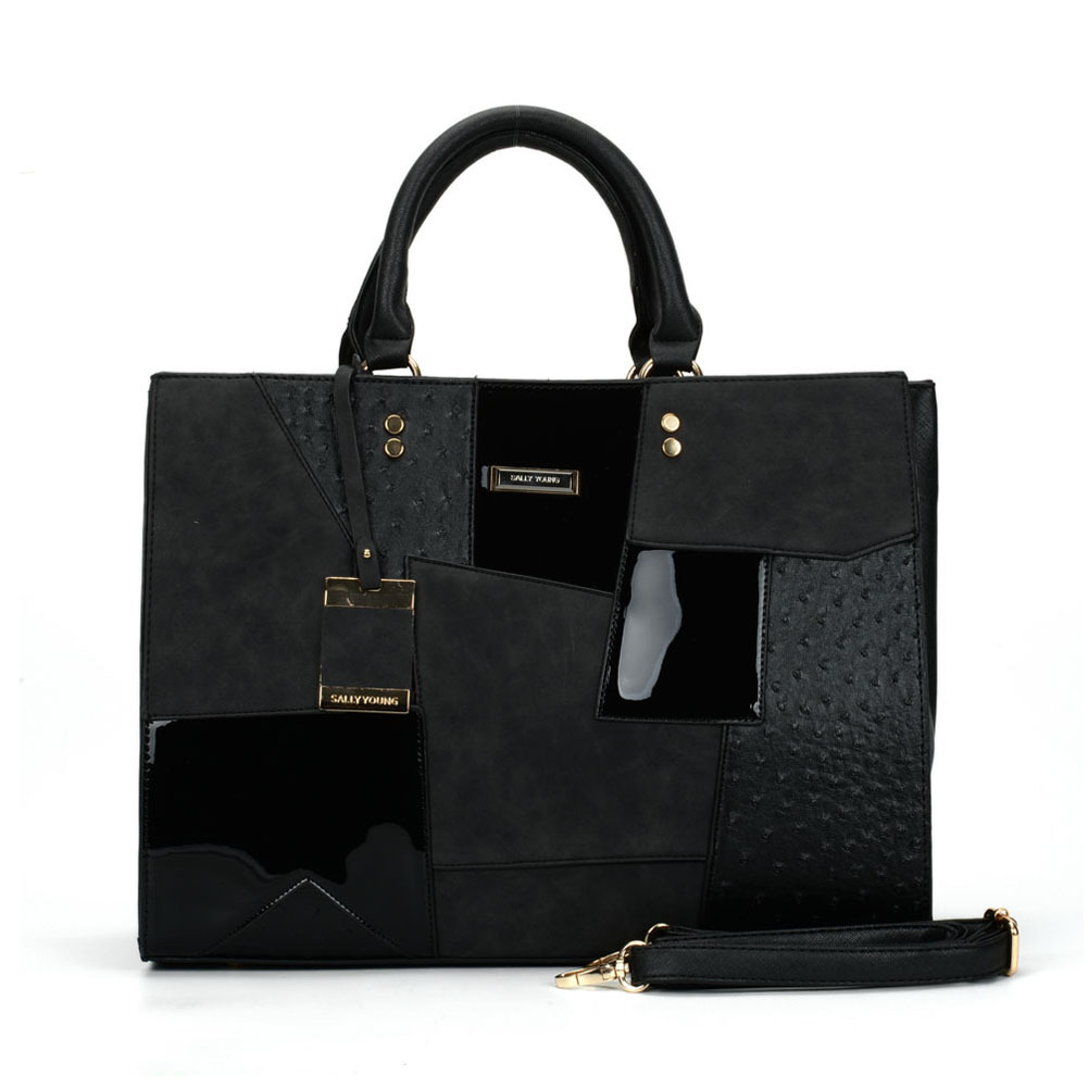 

HBP Fashion Women's Totes Bag Leisure Handbag Irregular Splice Shoulder Bag, Black