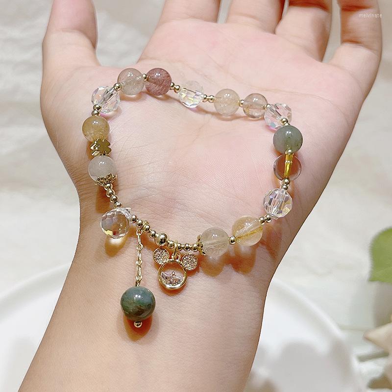 

Bangle Colorful Crystal Lucky Natural Stone Bracelets Women Jewelry