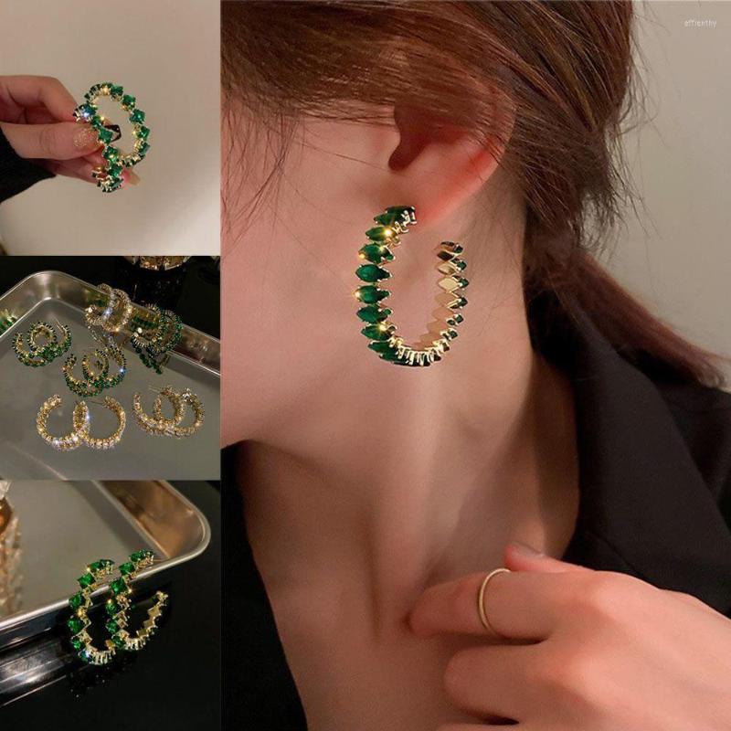 

Hoop Earrings Korean Exquisite Simple Shiny C Shape Dangle Fashion Temperament Versatile Women's Jewelry