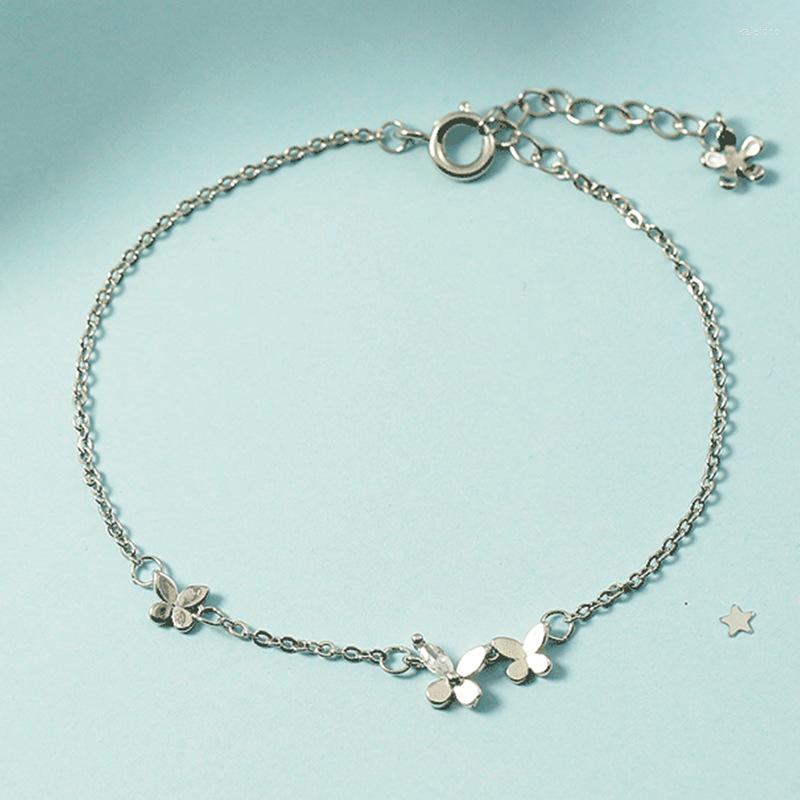 

Charm Bracelets Arrival Dainty Silver Color Chic Butterfly Bangles Summer Korean Trendy Animal Hand Cuff For Women