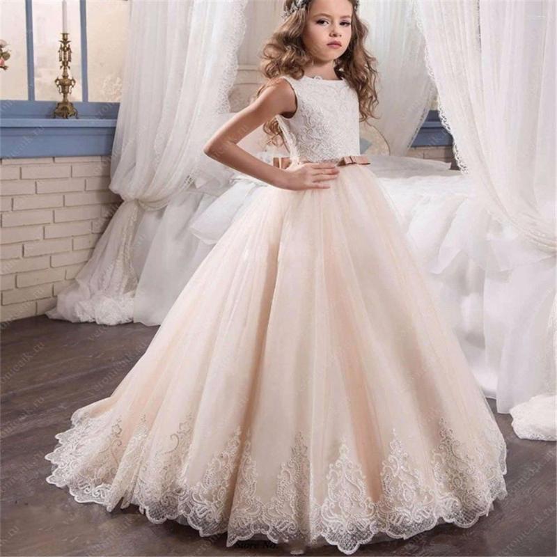 

Girl Dresses Light Champagne Lace Vestidos Sequins Beads Flower For Wedding First Communion Gowns Special Occasion, Green