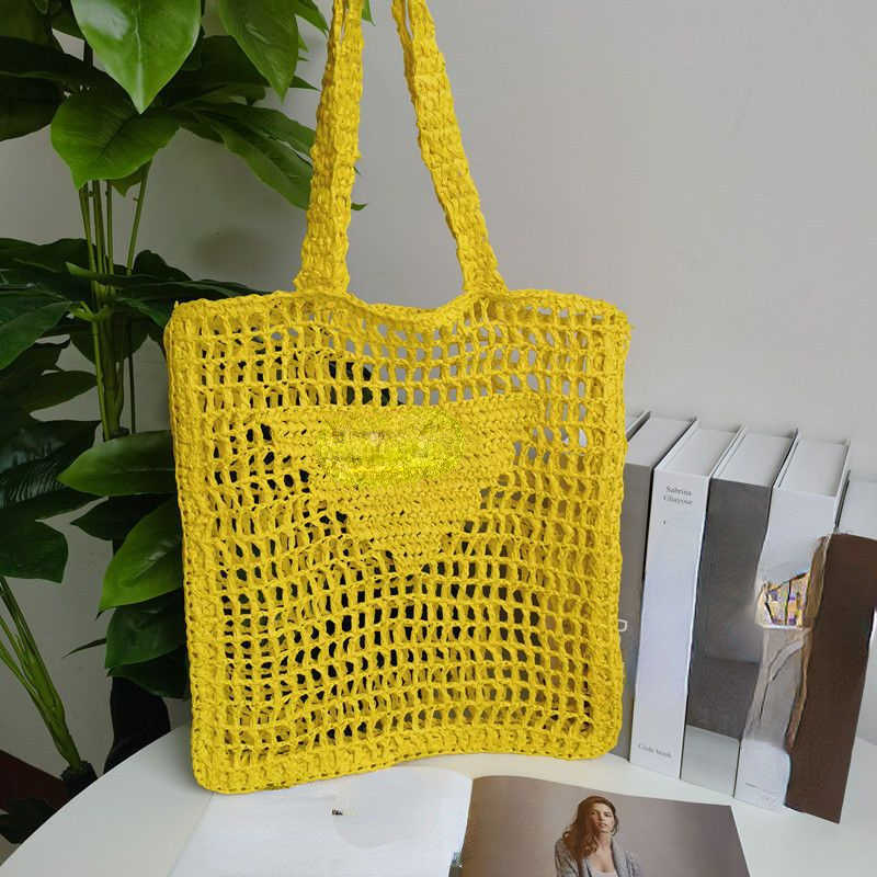 

bag Summer new style Tote literature and art pure hand-woven bag Leisure style shoulder bag Fashion trend Beach holiday women's straw bag, P bag (beige)