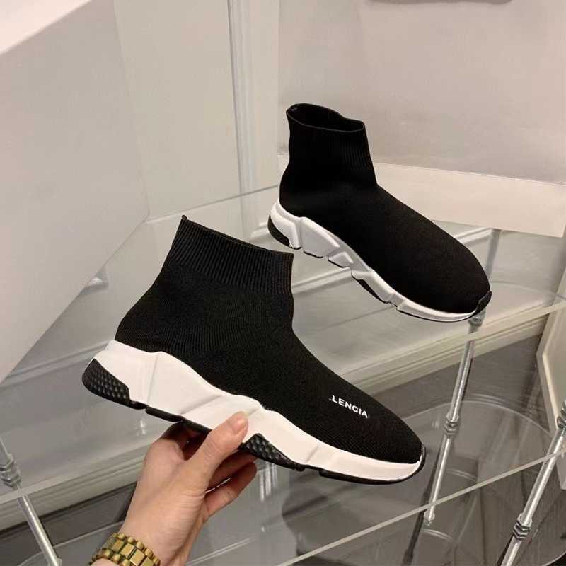 

Shoes Paris high top elastic sock shoes women's thick bottom inner super fire couple shoes casual and versatile women's sports shoes, Black solid white background