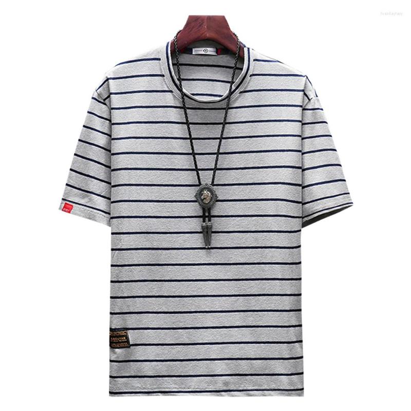 

Men's T Shirts Summer Shirt Classic Stripe Fashion Oversized High Quality Cotton Harajuku Plus Size Men Clothing, Black