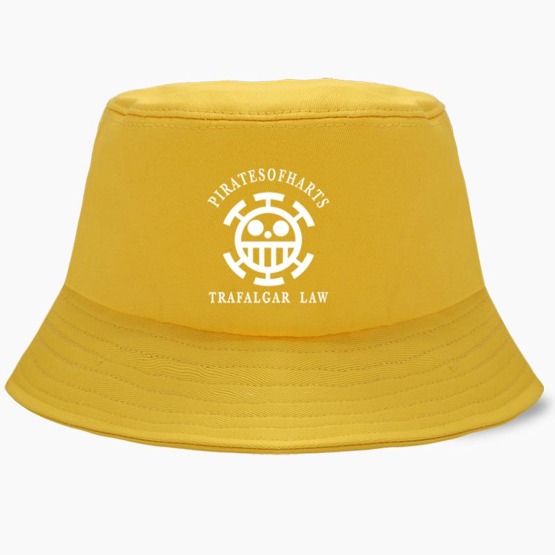 

Berets One Piece Panama Bucket Hat Japan Anime Trafalgar Law The Pirate King Luffy Women Fishing Hats Bob Panamas Fisherman Cotton CapBerets, Yellow 5