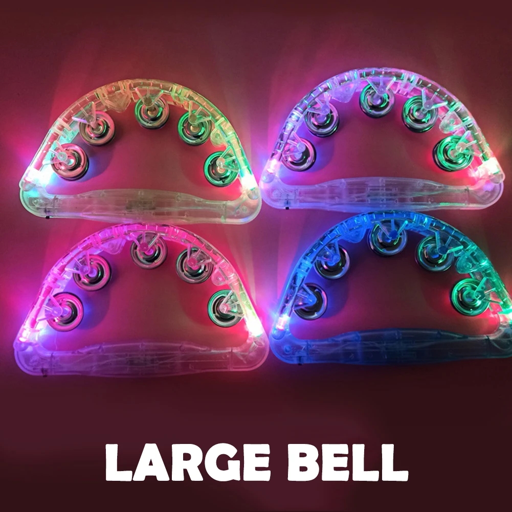 

smart led strip Handheld Light up Tambourine Percussion LED Noisemakers Flashing Rattle Bell KTV Party Events Kids Sensory Musical bar Instrument