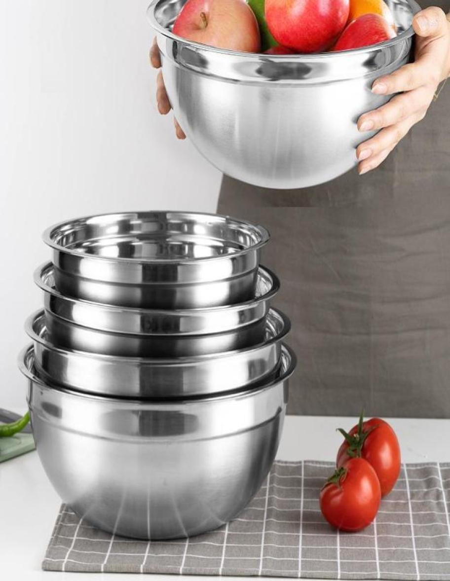 

Bowls Stainless Steel Mixing NonSlip Nesting Whisking Set For Salad Cooking Baking Kitchen Storage Soup Bowl8277198, 18cm-1.6qt
