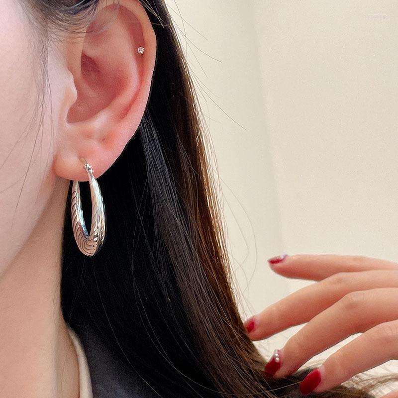

Stud Earrings Minimalist Stainless Steel Hoop Earrrings For Women Silver Color Metal Circle Vintage Girls Party Jewelry Gifts