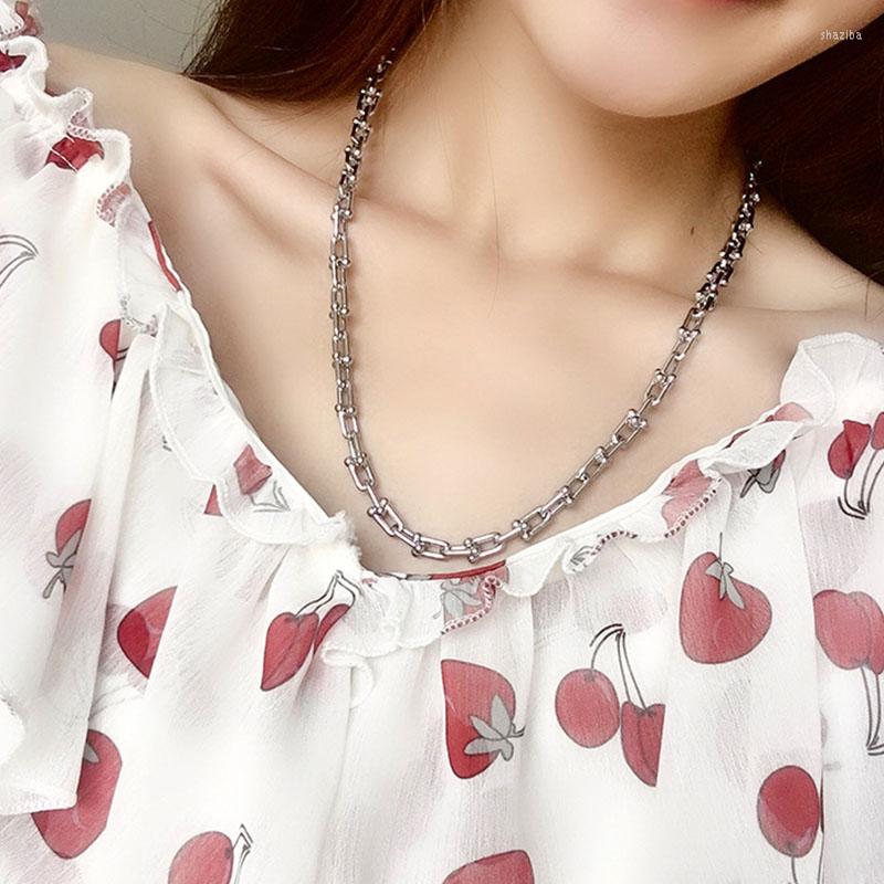 

Chains Fashion 2023 Woman Necklace Classic Stainless Steel Charm Jewelry Chain Punk High Quality Korean Gifts