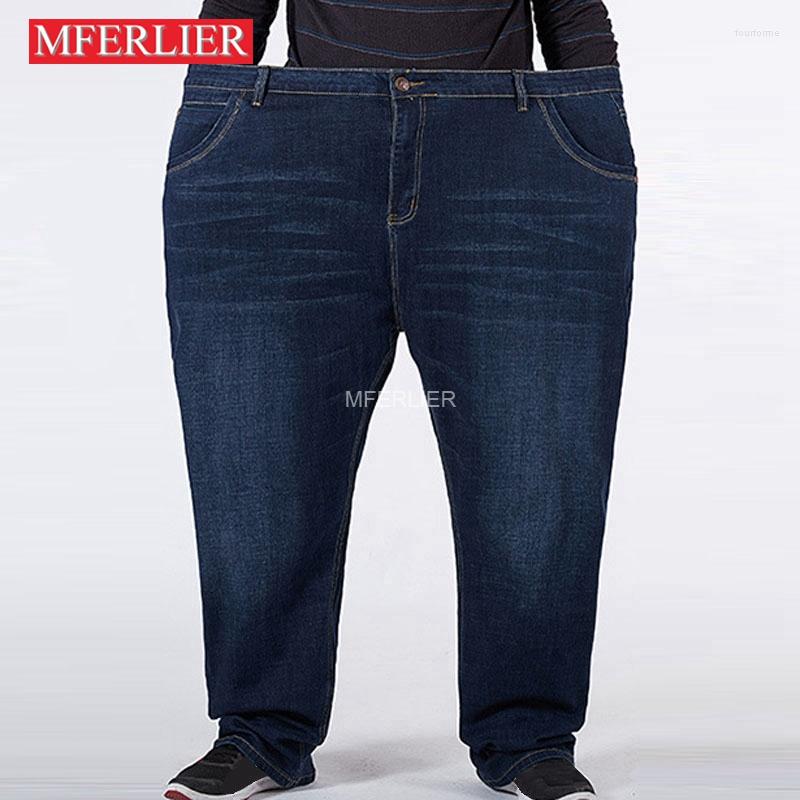

Men's Jeans Autumn Men Oversized Long Pants  50 Loose Wide Leg High Waist, Blue