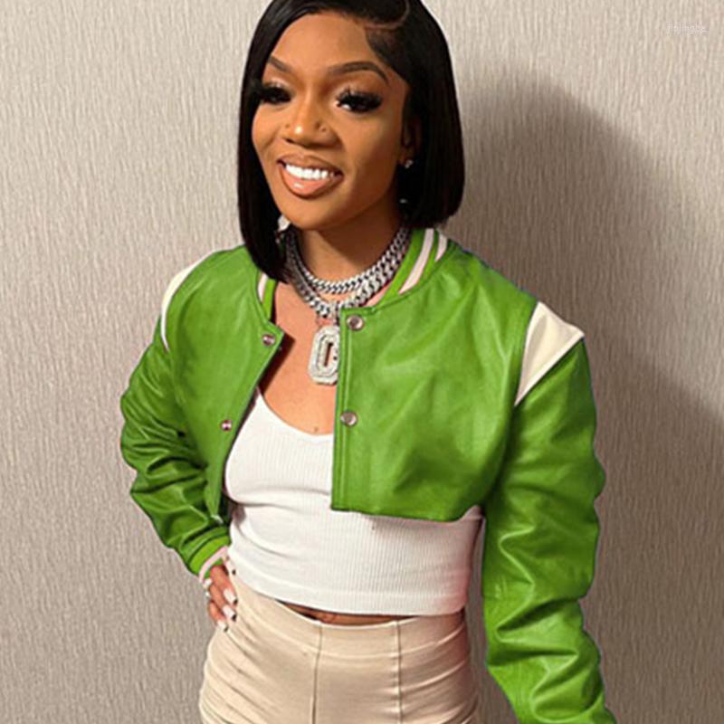

Women' Jackets Casual Fall Faux Pu Leather Long Sleeve Crop Tops Jacket For Women Winter 2023 Solid Fashion Streetwear Hip-hop Coats, Black