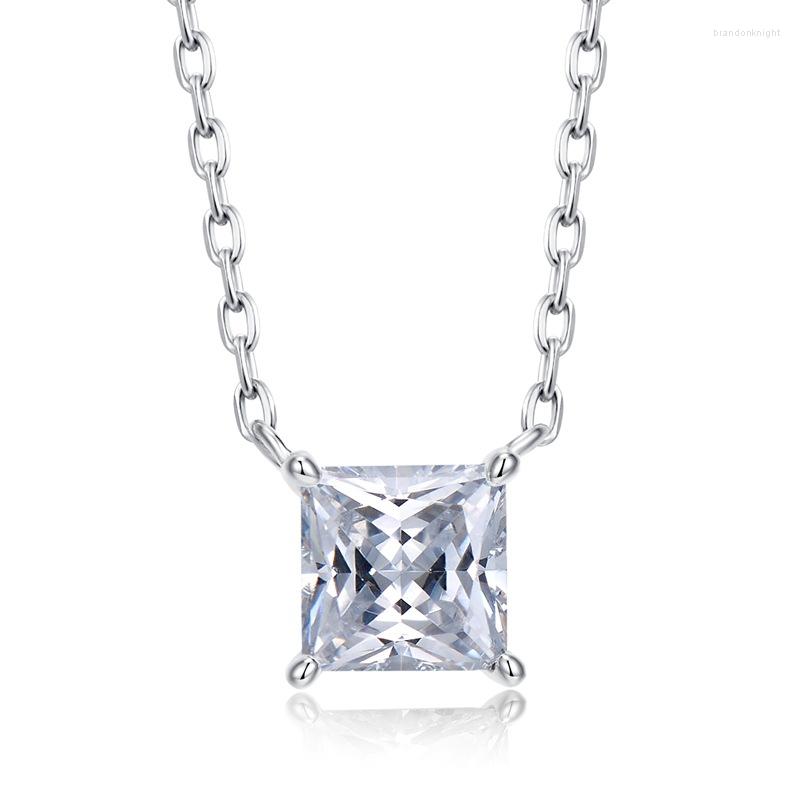

Chains 2023 S925 Silver One Princess Necklace Women's High Carbon Diamond Chain