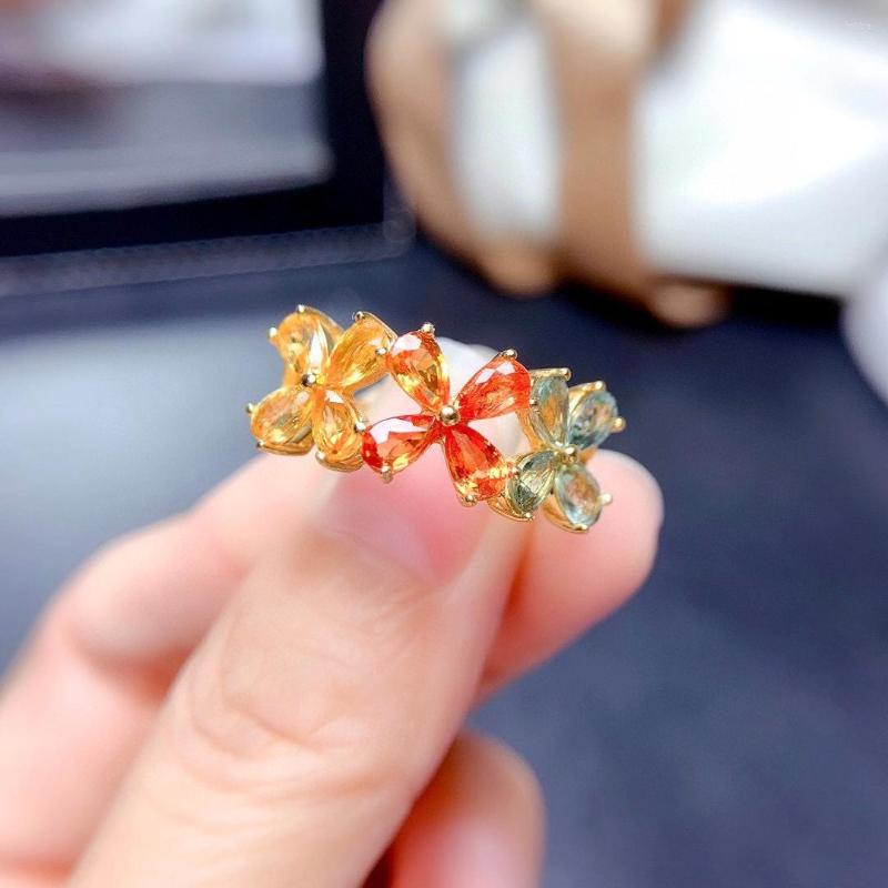 

Cluster Rings Natural Sapphire Ring Party 12 Pieces 3mm 4mm Gemstones 925 Sterling Silver Jewelry