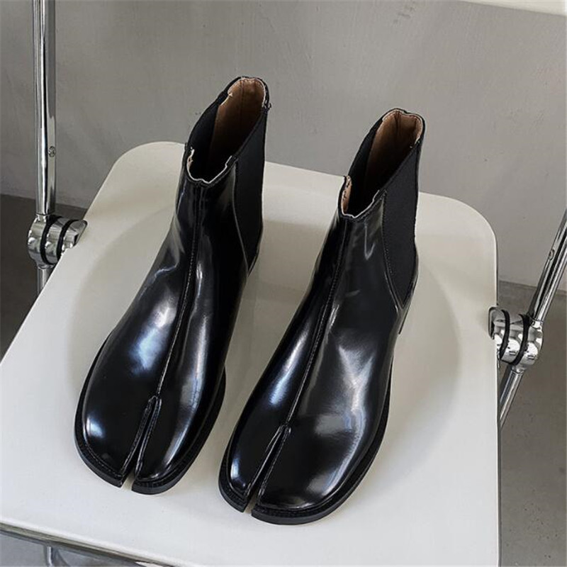 

Men's Casual Split Toe Flat Boots Microfibric Designer Man Casual Shoes Slip On Male Shoes Tabi Shoes, Black
