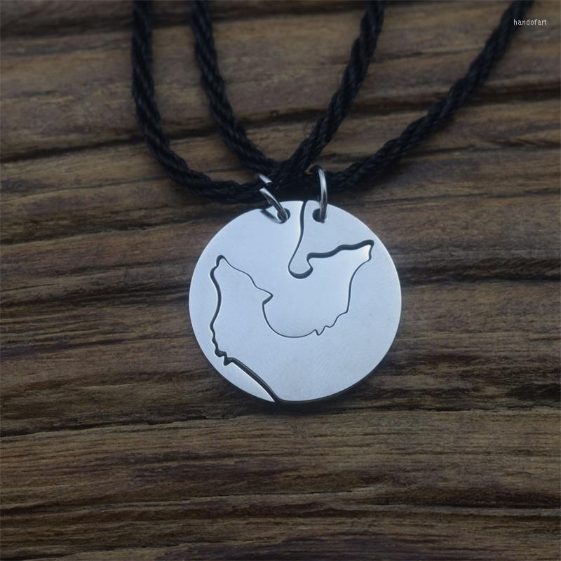 

Pendant Necklaces Fashion Animal Wolf Necklace Stainless Steel Couple Wolves Valentine's Day Jewelry Gift