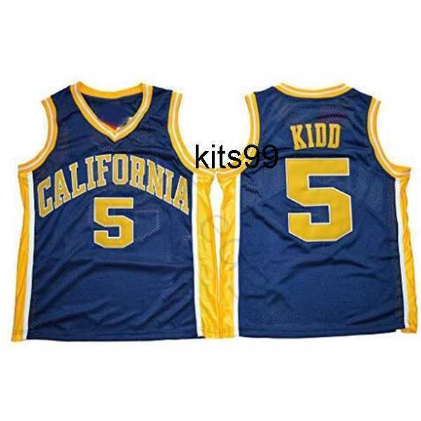 

NCAA California Golden Bears College Jason #5 Kidd Basketball Jersey Vintage Navy Blue Stitched Jason Kidd University Jerseys Shirts S-XXL