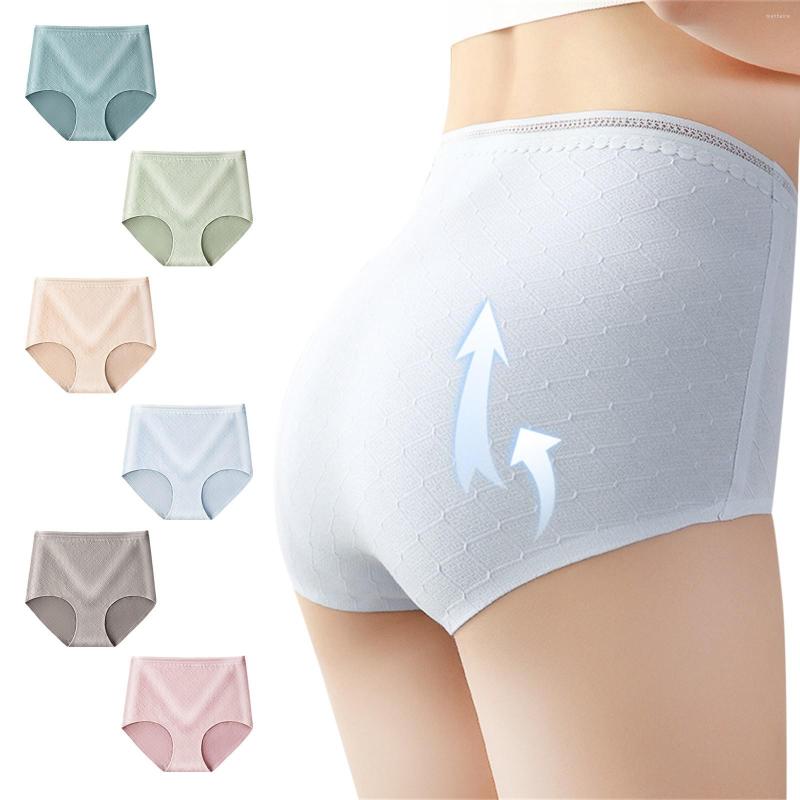 

Women's Shapers Women'S High Waist Belly Lifting Hip Breathable Elastic Trunks Stripe Fashion Thin Briefs Lingeries For Female