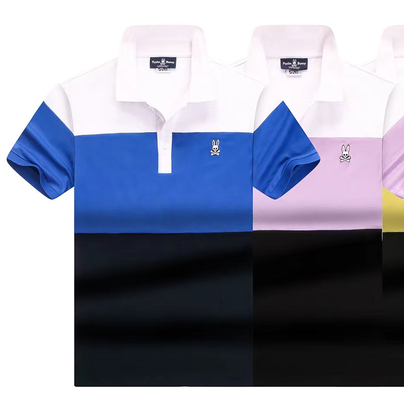 

Mens short-sleeved POLO shirt T shirt psychological rabbit embroidery skull rabbit print lapel summer fashion high-quality couple cotton, Customize