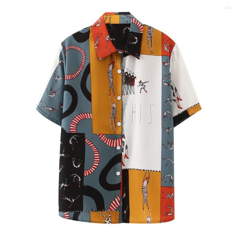 

Women' Blouses Casual Women Chiffon O-neck Short Sleeve T-shirt For Spring Summer Clothes Ice Silk Plaid Print Tee Shirt Office Lady Top, Multi