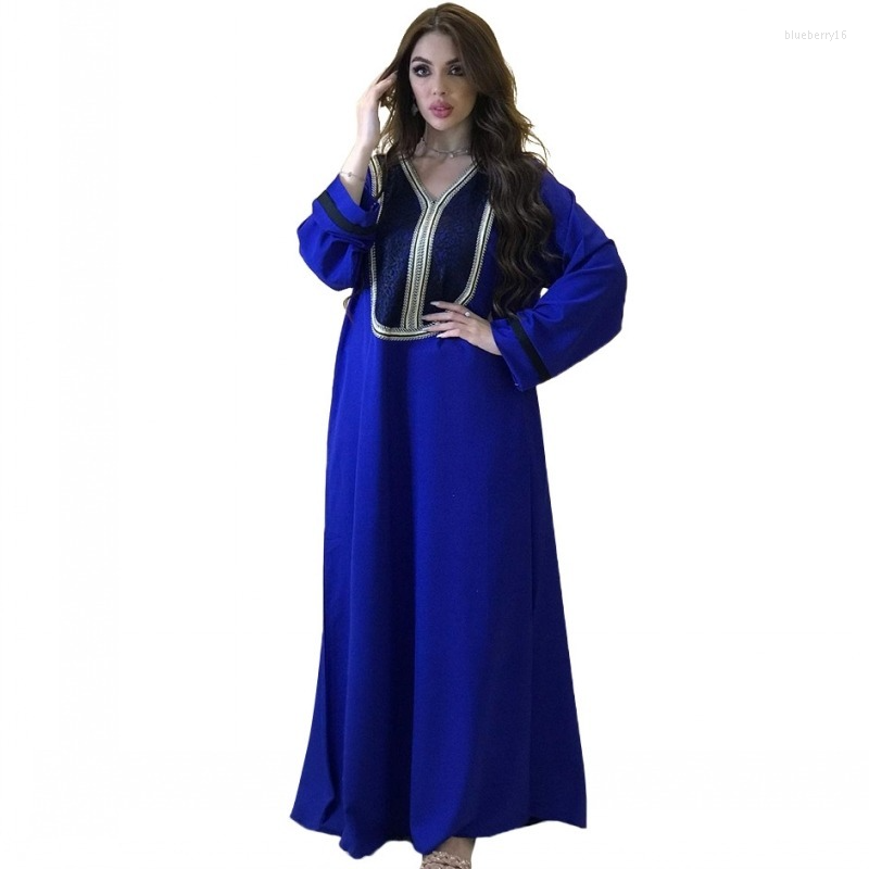 

Ethnic Clothing Abaya Muslim Maxi Dress Women Fashion Patchwork Loose Robe 2023 Elegant Chic Jalabiya Islam Party Long Vestidos