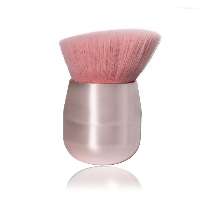 

Makeup Brushes Angled Flat Face Body Kabuki Brush Luxury Shinny Make Up Soft Big Mushroom Powder Pink