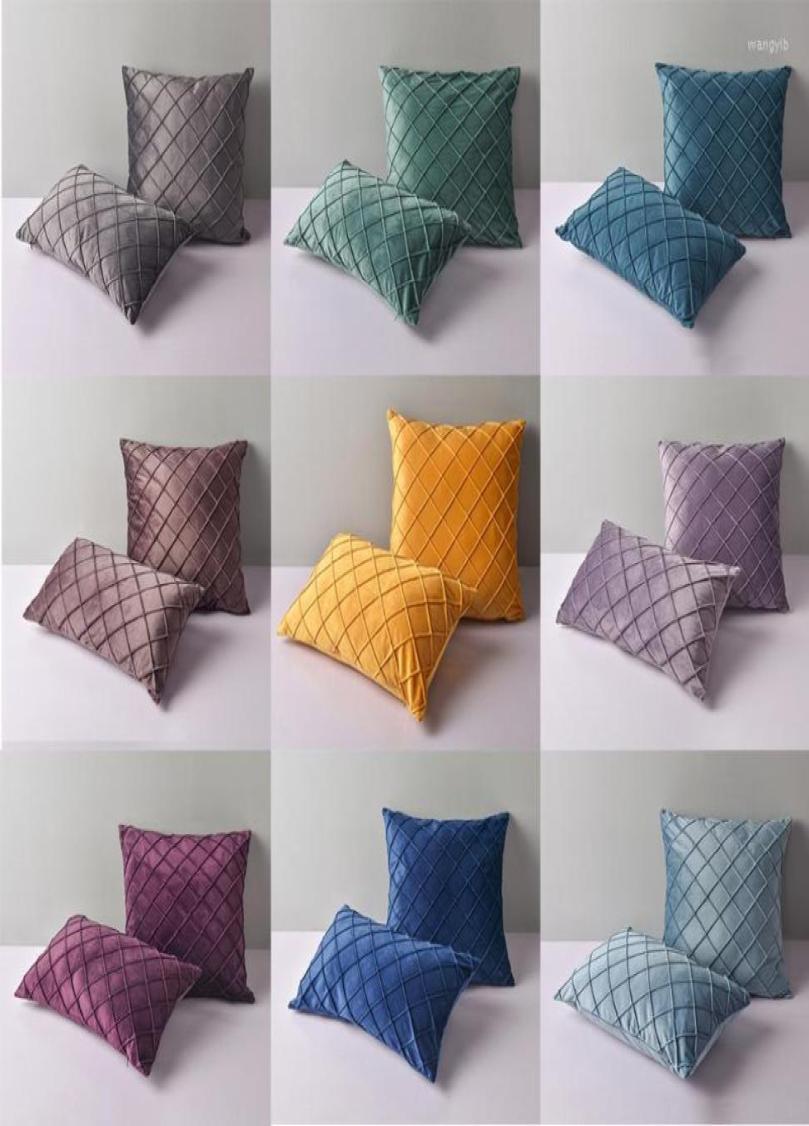 

Pillow Decorative 30x50 45x45 50x50 Throw Velevt Sofa Cover Solid Pillowcase For Bed And Chair Blue Purple Yellow Grey Home7679034