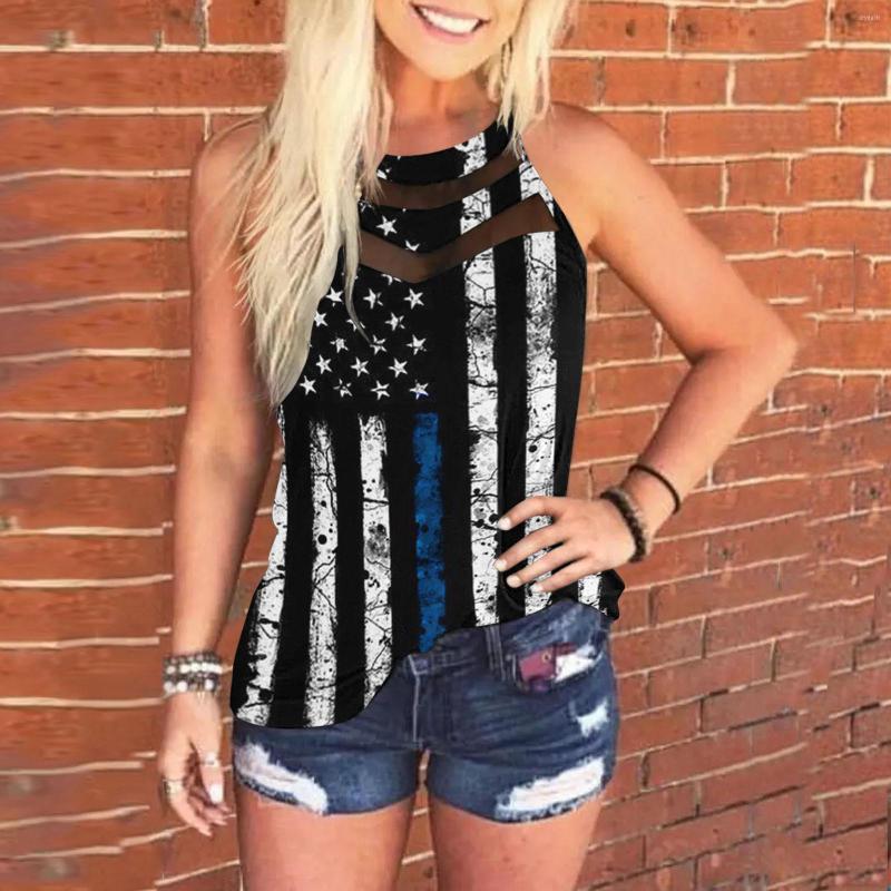 

Women' Tanks Women' Sexy 4th Of July Sleeveless Racer Back Neck Sling Daily Vest Summer Clothes Blouse Tops For Women Pulovers Tee Top, Black