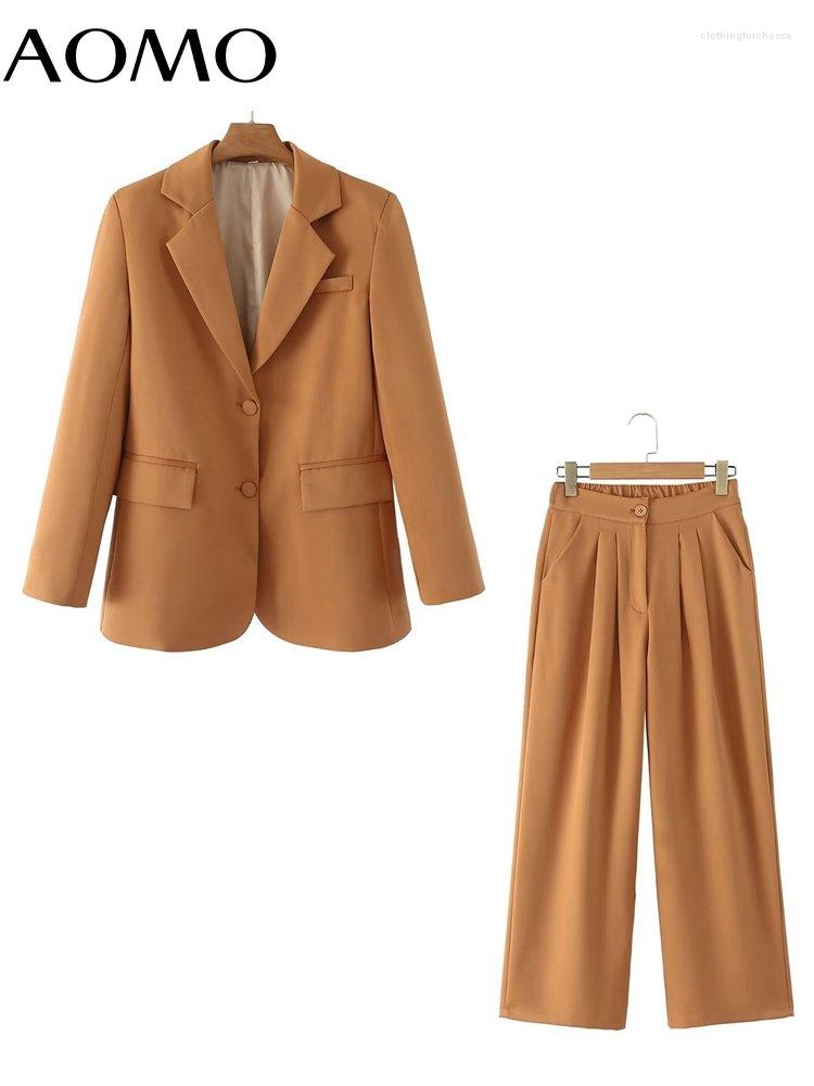 

Women' Suits AOMO Women Solid Blazer Coat Vintage Notched Collar Pocket 2023 Female Suit Outwear DA74A, Solid pants