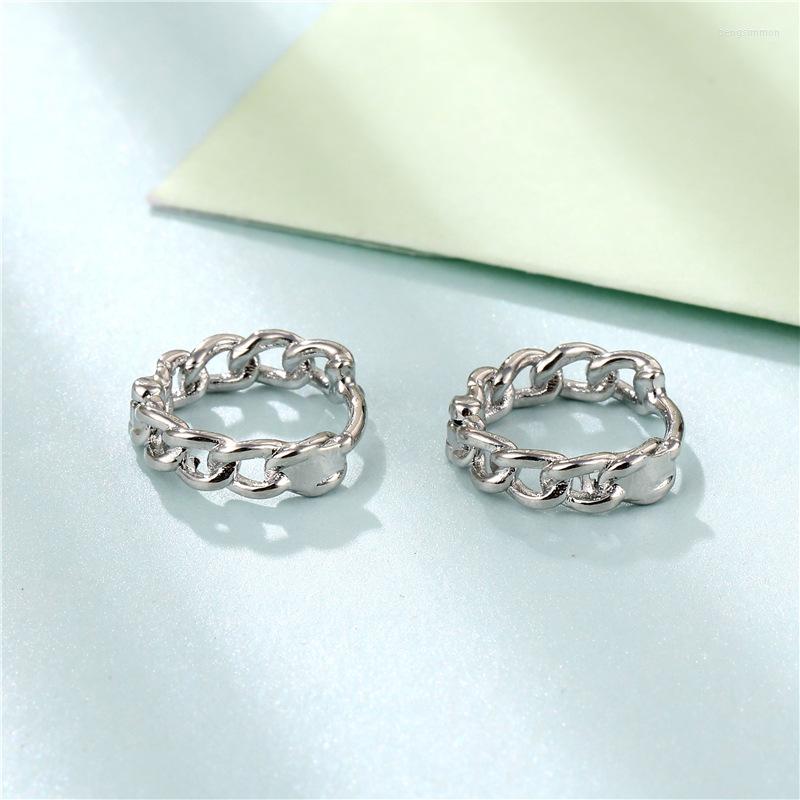 

Hoop Earrings Girls Hip Hop Simple Fashion Chain For Women Vintage Gold Silver Color Small Female Punk Jewelry
