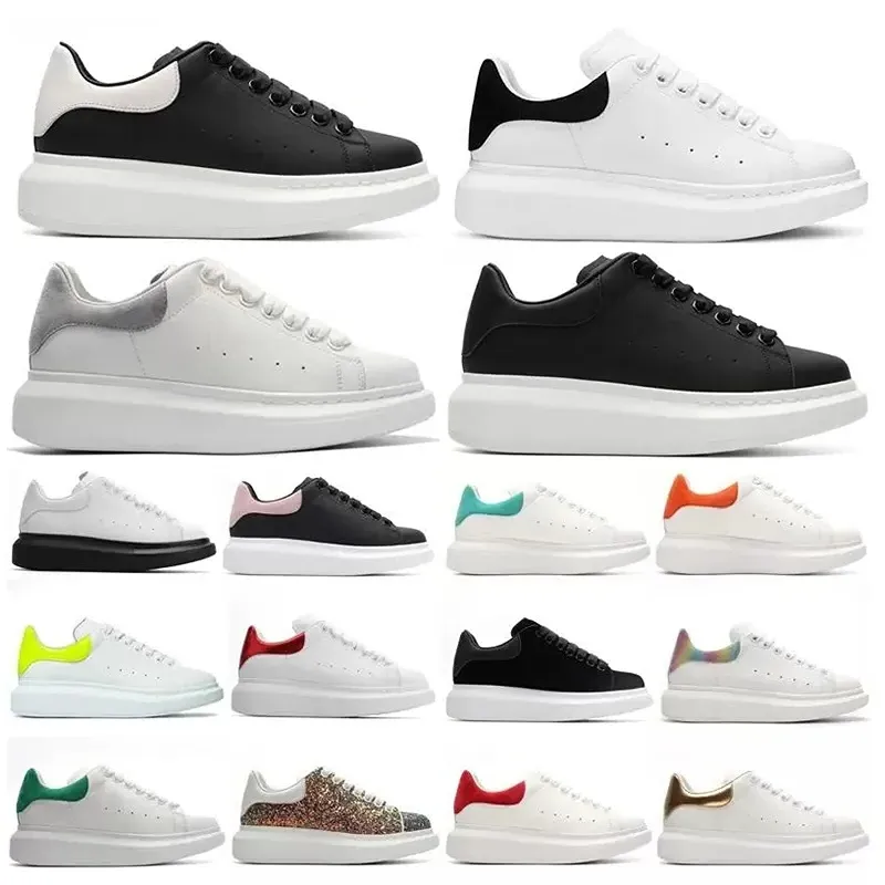 

NEW McQueens Designer Shoes Womans Mans shoes Designer Oversized Sneakers Espadrilles Trainers Flats Platform White Black Leather Luxury GP, 10