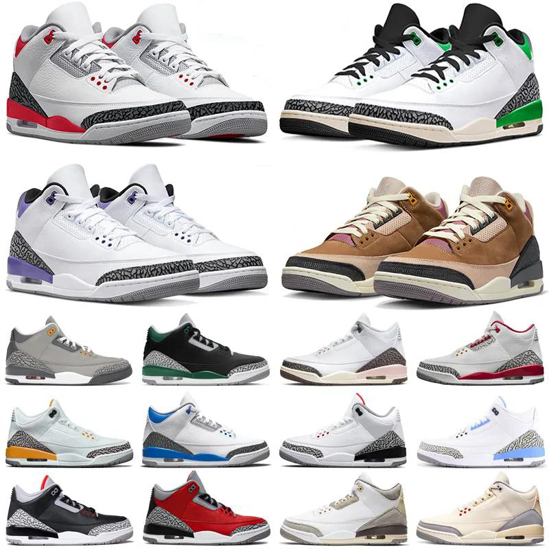 

Jumpman 3 3S Basketball Shoes Mens Cool Grey University Racer Blue UNC Fragment Court Purple Black Cement Pure White Oreo Pine Green Men Sneakers, As photo 16