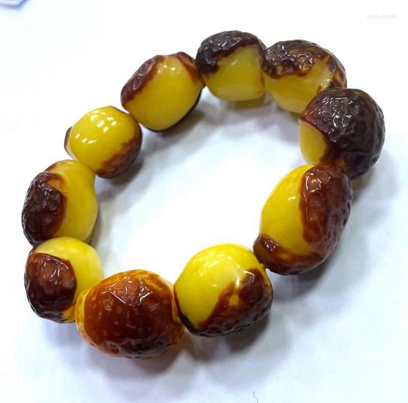

Strand Certificate 18x23mm Retro Natural Mexico Succinum Beeswax Beads Bracelet