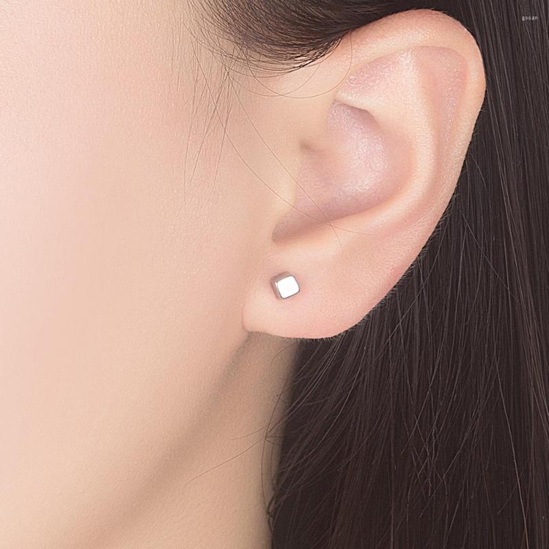 

Stud Earrings 925 Sterling Silver Mini Simple Square For Women Suitable Daily Wear Fine Jewelry Gift Brincos