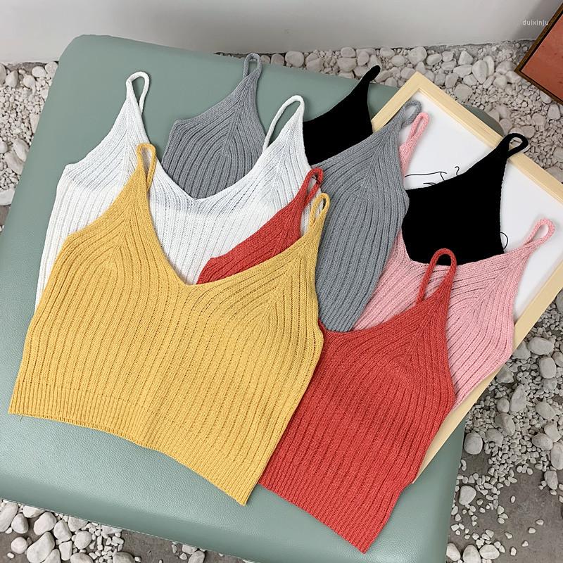 

Camisoles & Tanks 2023 Women's Top Fashion Knitted Crop Tops Cotton Tank Lingerie Underwear Streetwear Mujer Vest Cropped Tee Camisole, Black