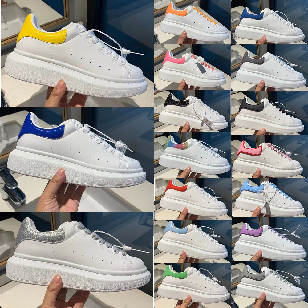 

NEW McQueens Designer Shoes Casual Shoes Espadrilles Trainers Women Flats Platform Sneakers Designer Logo Oversized White Black Leather L vX, 25