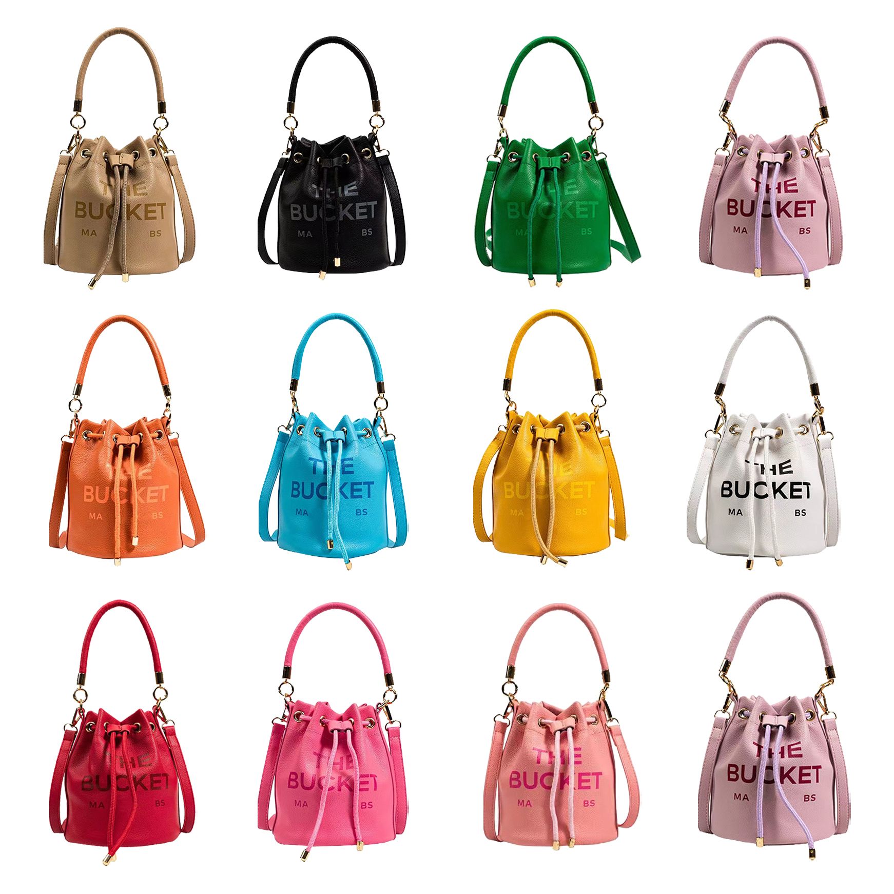 

Classic pull closure the marc leather BUCKET bag Womens men handbag original Luxury tote Drawstring shoulder hot fashion Designer buckets, Sky blue