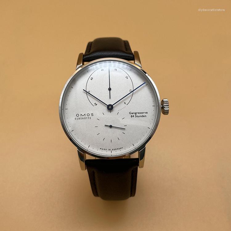 

Wristwatches NOMOS Watch Mechanical Men's Simple Large Dial Kinetic Energy LAMBDA Men Bauhaus Tangomat Mens Luxury, White shell and whit