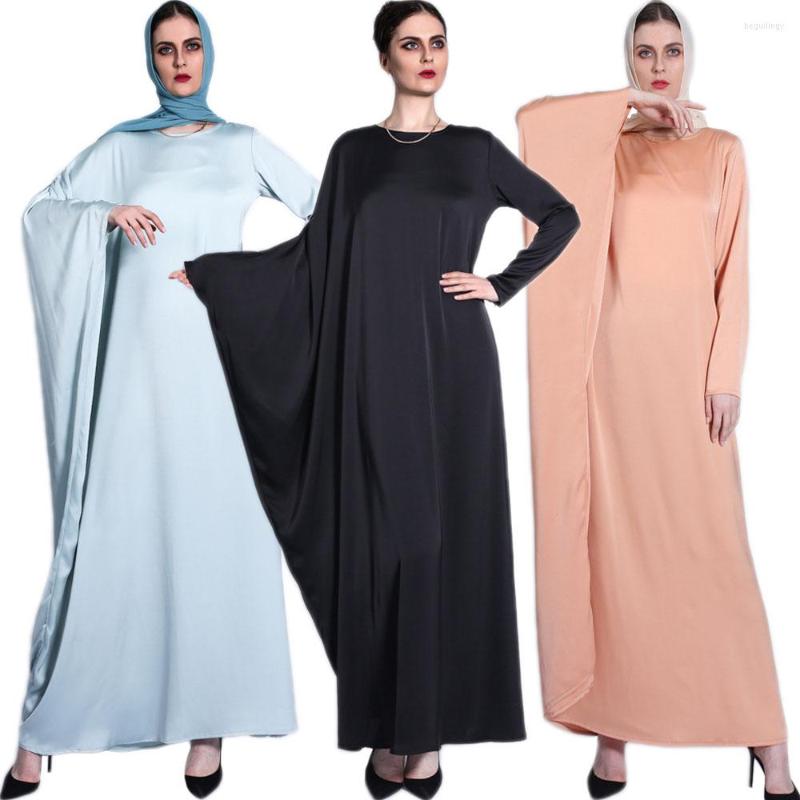 

Ethnic Clothing Ramadan Muslim Abaya Arabic Women Long Dress Casual Kaftan Maxi Robe Middle East Islam Solid Color Loose Vintage