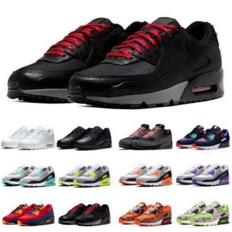

90 Low Mens Running shoes Designer men women sneakers trainers sports sneaker platform Jogging Walking shoe Valentines day Triple Black White Grey UNC Hyper Grape, Color#4