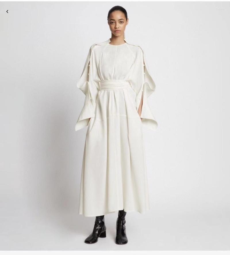 

Casual Dresses Women Fashion Design Lace Up Waist Acetic Acid ;long Dress, Black