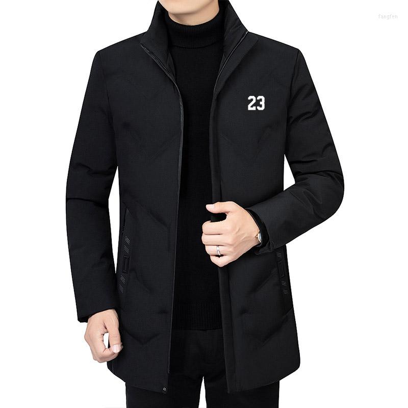 

Men's Down Jacket Men Fashion Parka Windproof Jackets Coats Mens Winter And Thick Warm Long Hooded, Black