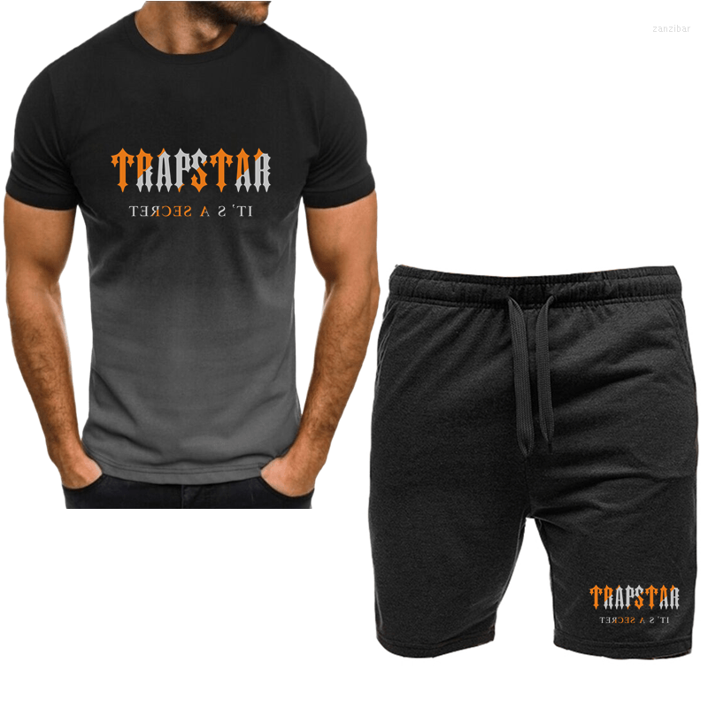 

Men' Tracksuits Spring And Summer 2023 Brand Trapstar Men' Casual Jogging Suit Color-changing T-shirt Shorts Sweatshirt Sweatpants, Light gray-b