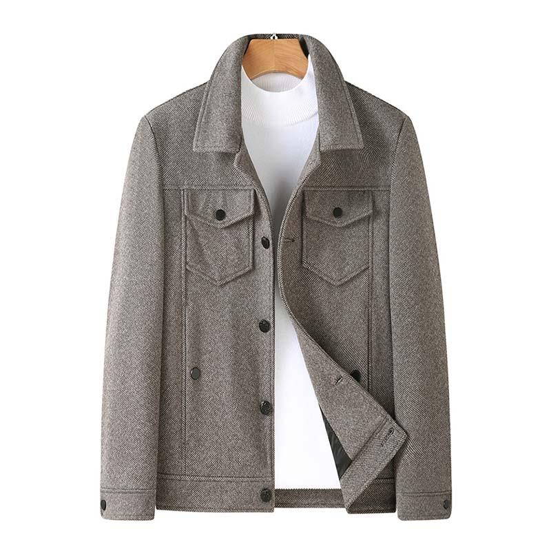 

Men's Wool & Blends Mcikkny Fashion Men Blend Business Jacket Autumn Loose Casual Trench Coats Overzied Plus Size -8XL Windproof, Gray