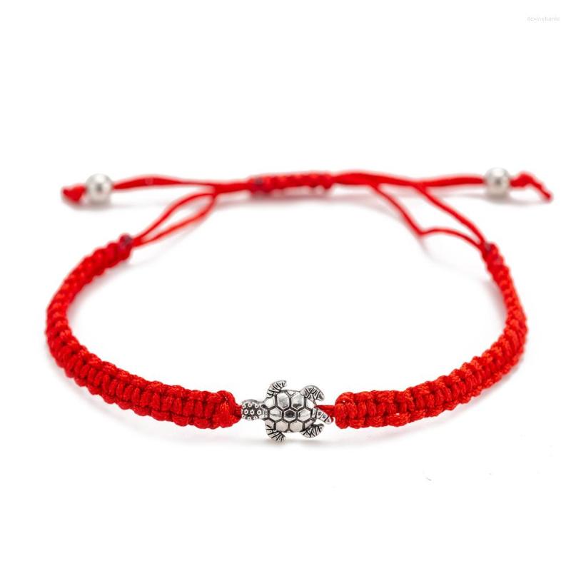 

Strand Simple Red String Turle Charm Thread Bracelet For Men Women Handmade Jewelry Anklet Adjustable