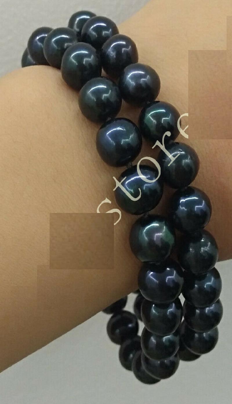 

Chains Classic Natural 9-10mm South Sea Black Pearl Bracelet 7.5-8"Chains ChainsChains