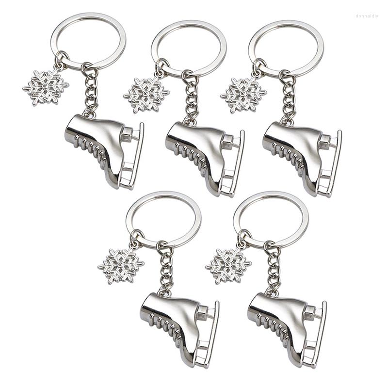 

Keychains 5 Pack Skates Snowflake Keychain Gift 3D Skating Skate Shoe Key Ring For Winter