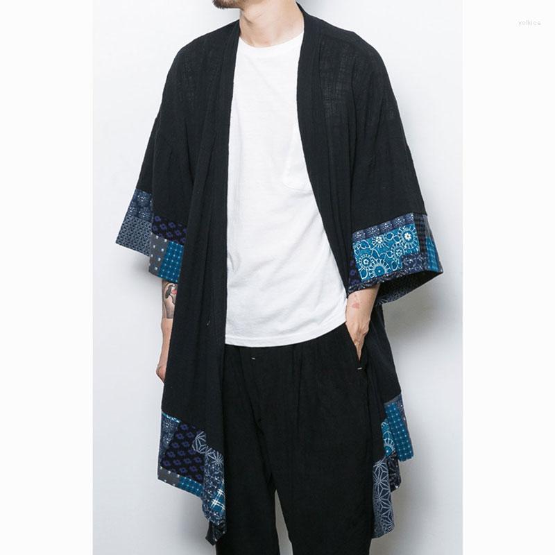 

Men' Down Men Chinese Style Coat National Clothing Retro Long Gown Tang Suit Cotton And Linen Hanfu Ancient Jacket, Black