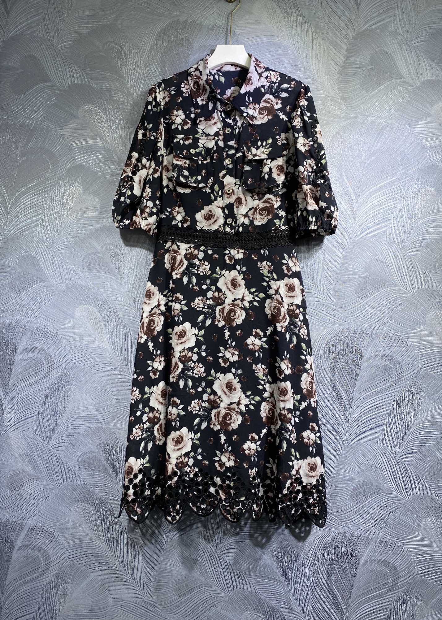 

2023 Spring New Dress Premium Elegant Print Short Sleeve, Customize
