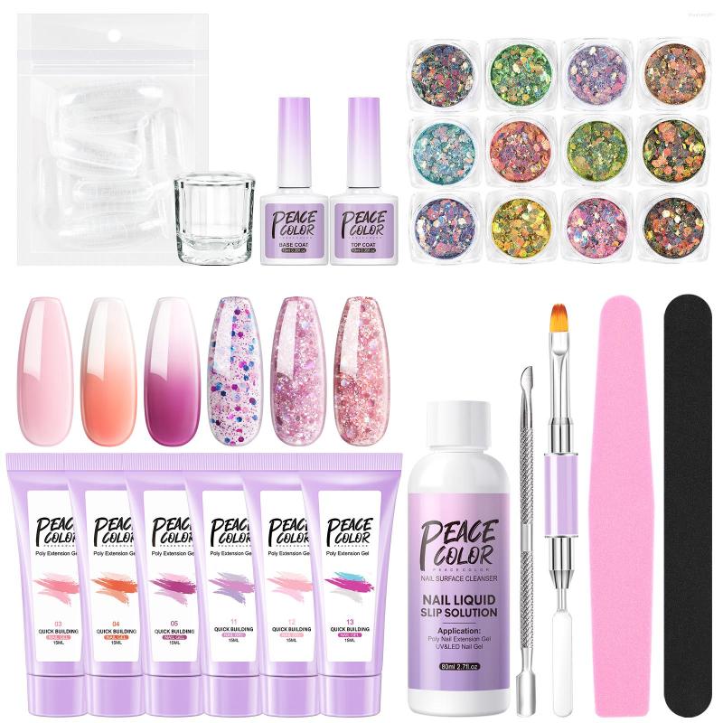 

Nail Art Kits Gel Set Nails Polish With Lamp Professional UV Varnish Transparent Crystal Solid Extension Manicure Dryer