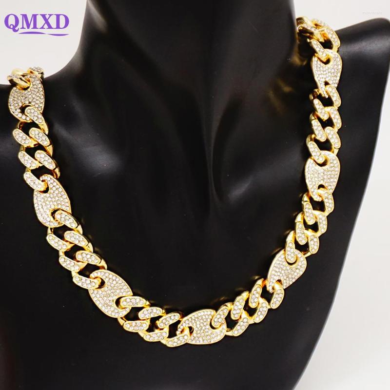 

Chains Fashion African Necklace For Women Cuban Link Chain Full Rhinestones Femme Hip Hop Jewelry Crystal Necklaces
